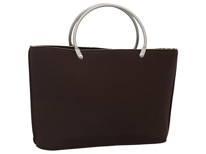 CHANEL Sac à main en nylon marron CC Auth bs23545
