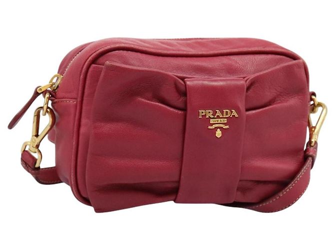 Prada Bolsa de ombro de couro rosa Auth EC644