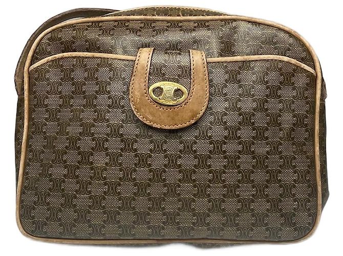 Céline Sac en cuir monogramme Triomphe vintage Celine Paris Vert