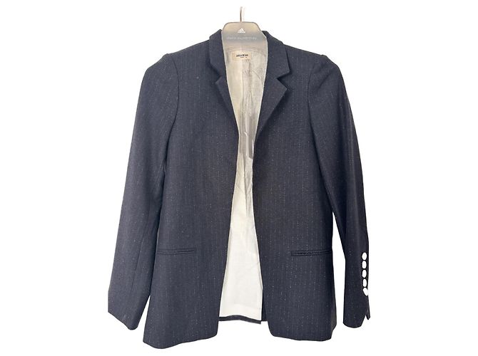 Blazer Zadig & Voltaire Azul Marinho Algodão Lã