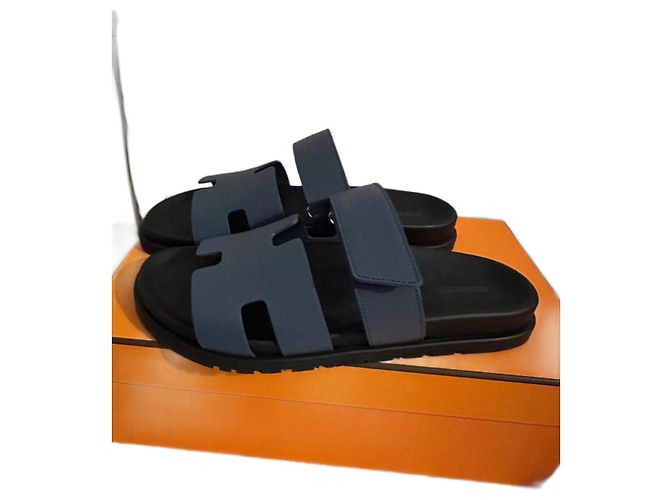 Chypre Hermès Cyprus sandals Dark blue