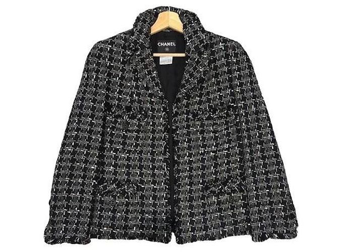 Chanel Blazer Grau und Schwarz Kaschmir