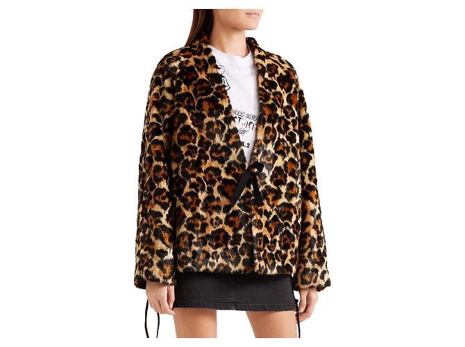 Mcq Leopard Print Faux Fur Jacket