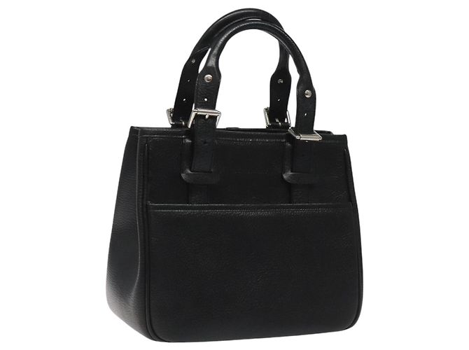 Borsa a mano in pelle nera Burberry Auth am8014 Nero