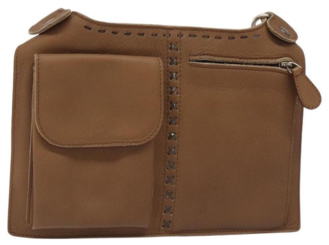 Autre Marque Hüfttasche aus braunem Leder Bottega Veneta Auth hk2178