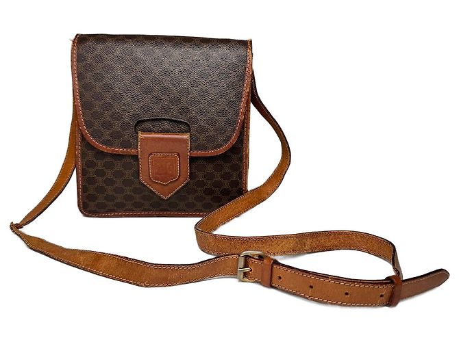 Céline Sac en cuir vintage Celine Paris Triomphe marron
