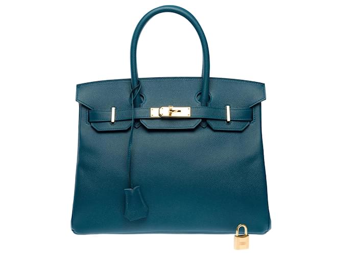 Hermès Sac HERMES Birkin 30 en Cuir Bleu - 102596  ref.2125271