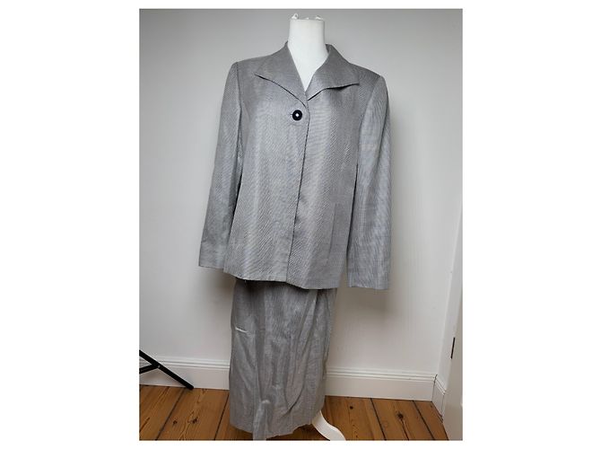Vintage Givenchy Woll-Doppelset Grau 42/XL