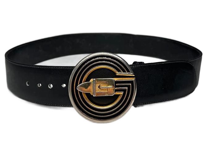 Vintage Gucci Leder Gürtel Schwarz