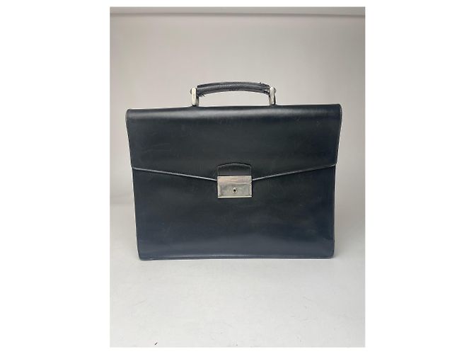 Attaché-case en cuir vintage Prada noir