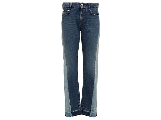 Stella Mc Cartney STELLA MCCARTNEY Spliced mid-rise straight jeans Blue Light blue Dark blue