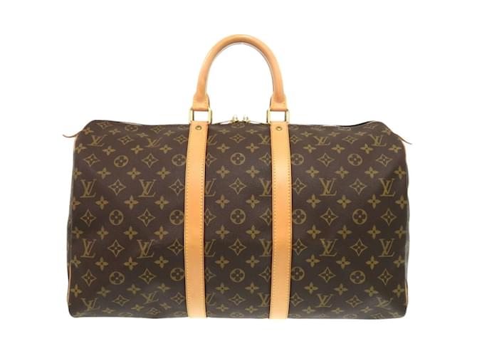 Louis Vuitton Keepall 45 Monogram Boston Bag Brown Patent leather  ref.2125833