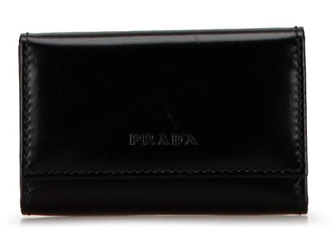 Porte-clés en cuir Prada 1M0222 Noir