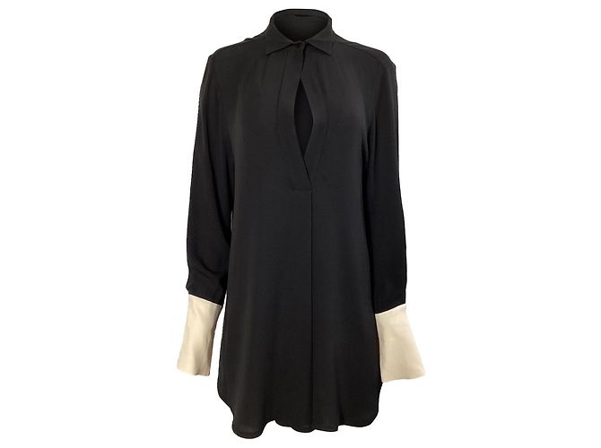 Camicia con bottoni Petar Petrov in seta nera Nero