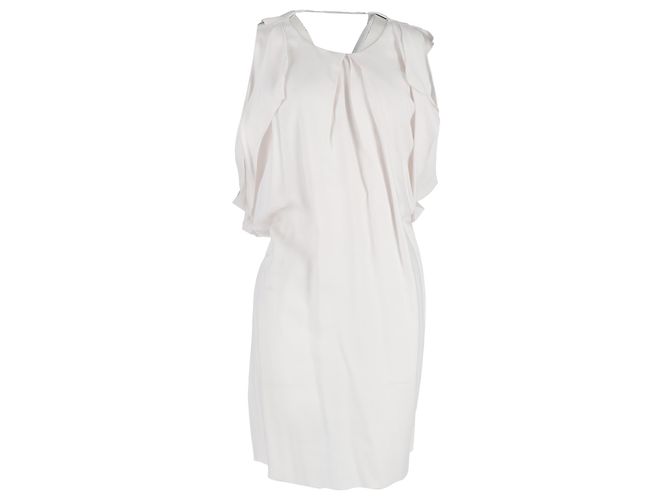 Acne Studios Sleeveless Knee-Length Dress in White Viscose Cream