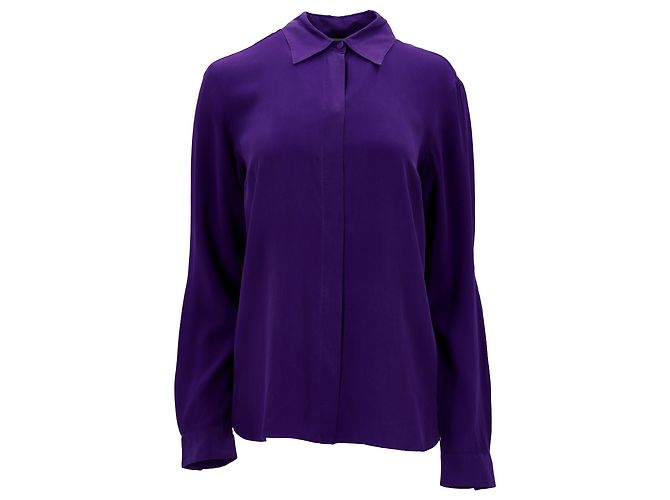 Camisa abotoada Emilio Pucci em seda roxa Roxo
