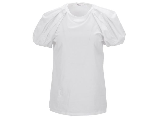 Camiseta de manga bufante Alexander McQueen em algodão branco