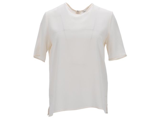 Blusa de manga corta Etro en seda blanca Blanco Crudo