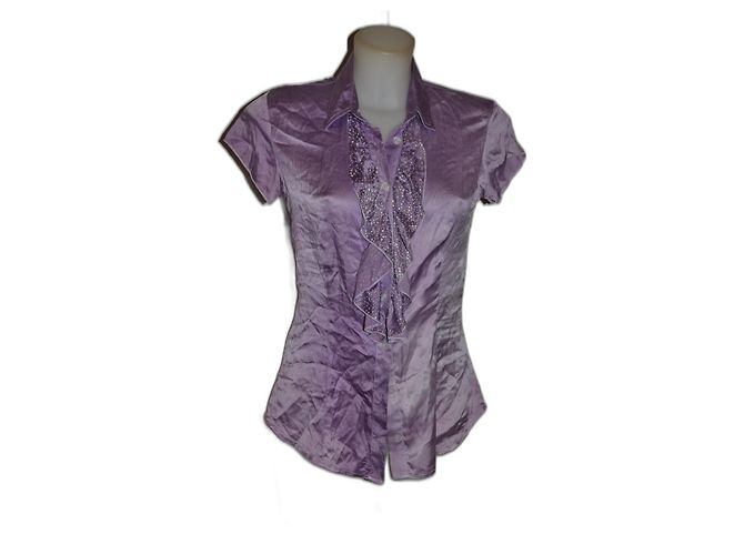 Camicetta Met in seta viola scuro