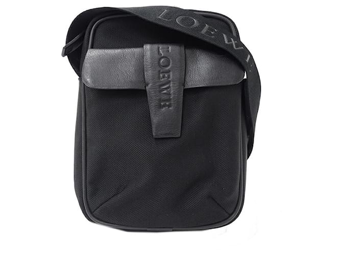 Loewe Men's Shoulder Bag in Black Canvas Cloth  ref.2126802