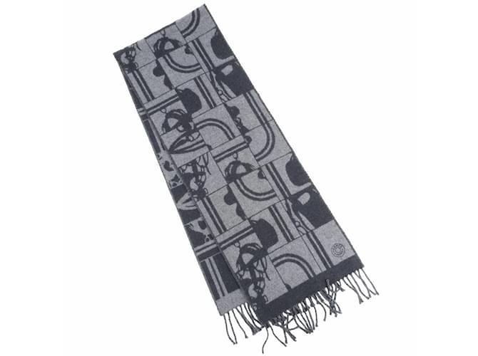 Hermès Écharpe en cachemire Hermes en gris Marron  ref.2126846