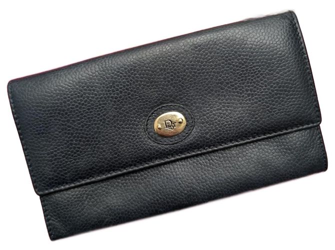 Portafoglio Christian Dior Pelle Granata Blu Notte Blu navy