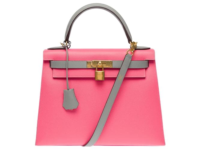 Hermès HERMES Kelly 28 Bag in Pink Leather - 102609  ref.2127219
