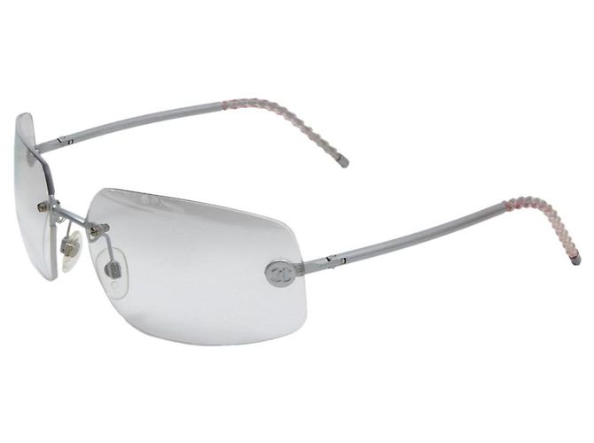 Gafas de sol transparentes plateadas sin montura Chanel 4035 Plata