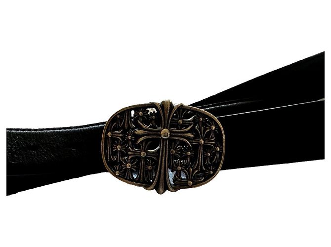 Chrome Hearts Cemetery Belt Black Silver hardware