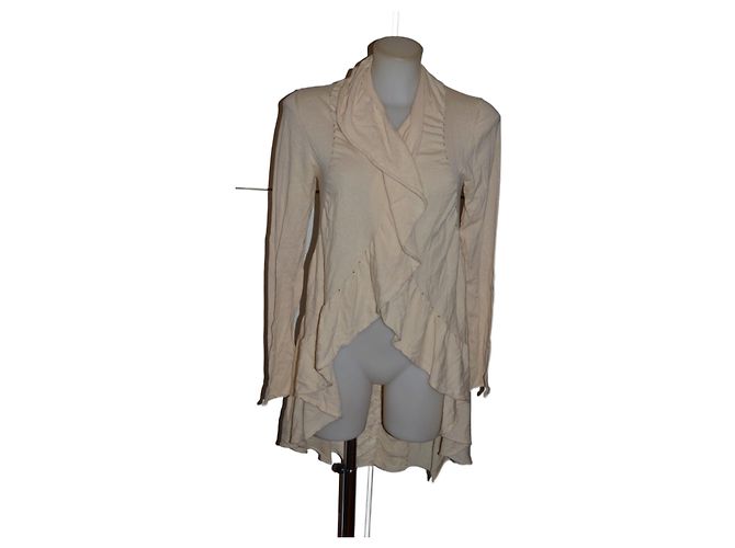 Cardigan Twin Set in cotone beige