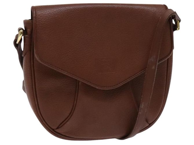 Autre Marque Bolsa de ombro de couro marrom Burberrys Auth ti2945