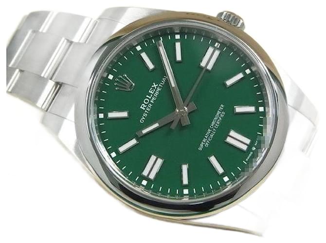 ROLEX Oyster PERPETUAL 41 green 124300 '24 purchased Mens Silvery Steel  ref.2128029
