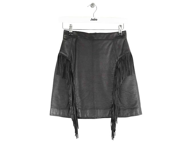 Saint Laurent Schwarze Leder-Minirock