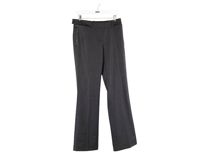 Chanel Grau Baumwollgerade Hose