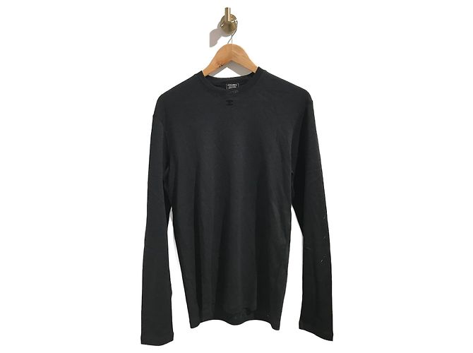 CHANEL Malhas T.International S Algodão Preto