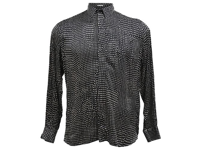 Camicia Pointillismo Saint Laurent in seta nera