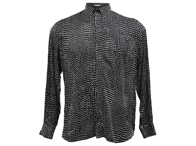 Saint Laurent Pointillism Shirt in Black Silk  ref.2128498