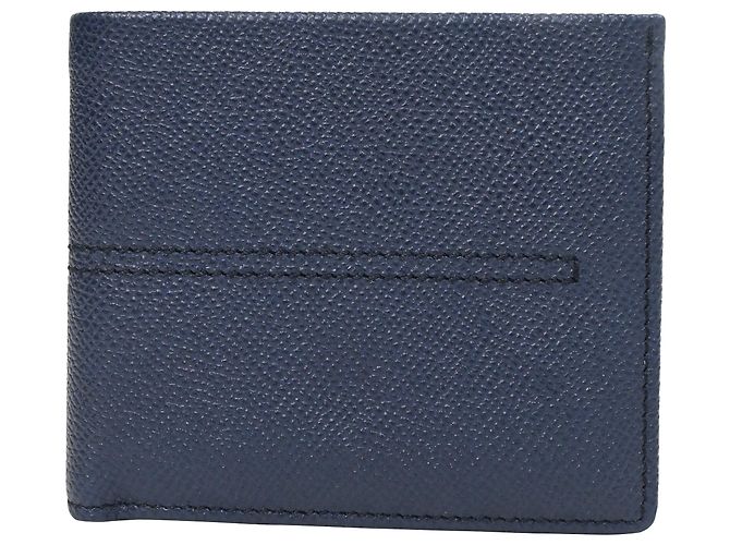 Tod's Bifold Wallet in Navy Blue Saffiano Leather
