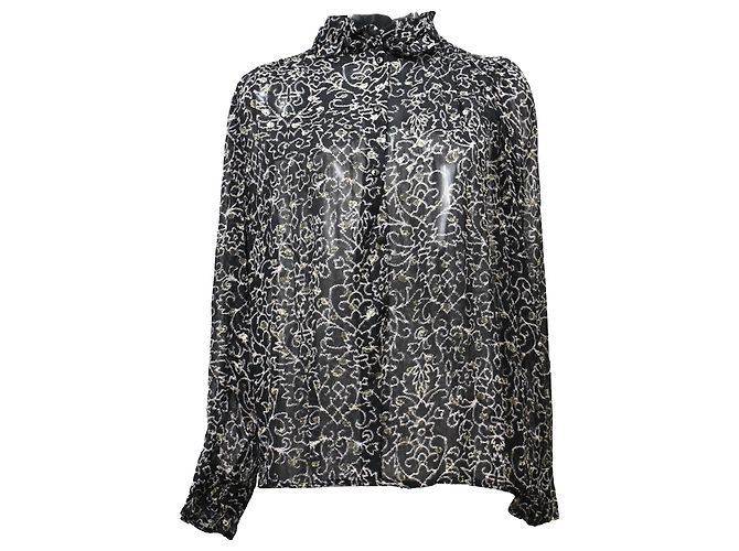Camicia a maniche lunghe stampata Ba&sh Amelia in viscosa nera