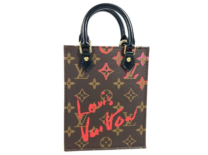 Sac Plat Petite Monogram Louis Vuitton Marron Rouge Monogramme