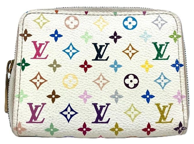 Louis Vuitton Monogram Multicolor Coin Purse White Multiple colors