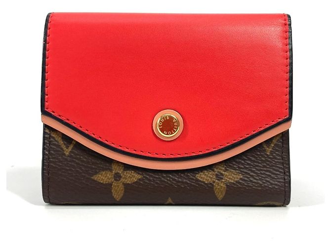 Louis Vuitton Monogram Portefeuille Tuileries Compact Wallet Brown Red