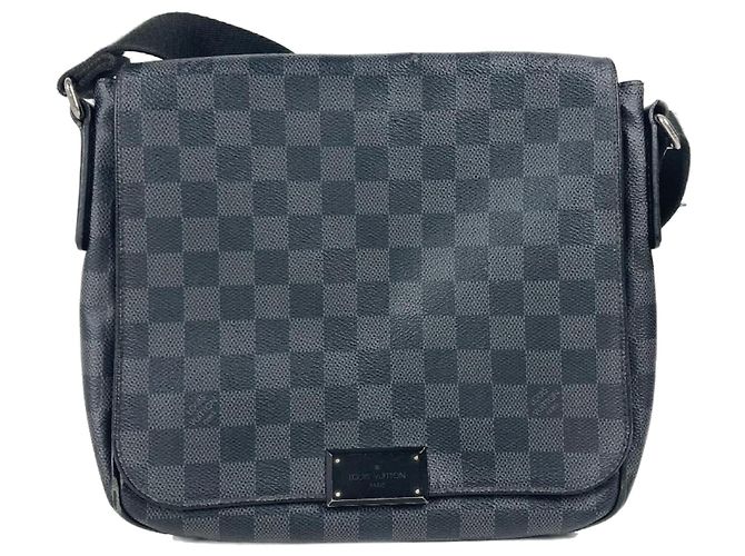 Borsa a tracolla District PM Damier Graphite di Louis Vuitton Nero