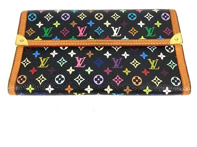 Louis Vuitton Monogram Multicolore Long Wallet Black