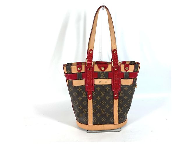 Bucket Sac à épaule Ruby Neo Monogram Louis Vuitton Marron Rouge