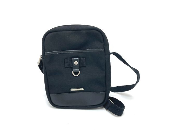 Borsa a spalla in tela e pelle nera Saint Laurent Nero