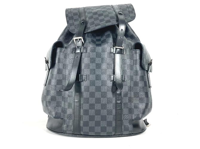 Louis Vuitton Damier Graphite Christopher MM Backpack Black
