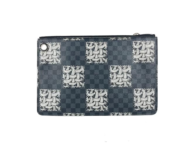 Louis Vuitton Damier Graphite Pochette Jour PM Black Cloth  ref.2129856