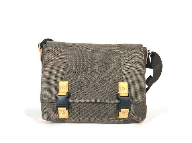 Bolsa de flap Damier Geant Roux Louis Vuitton Caqui