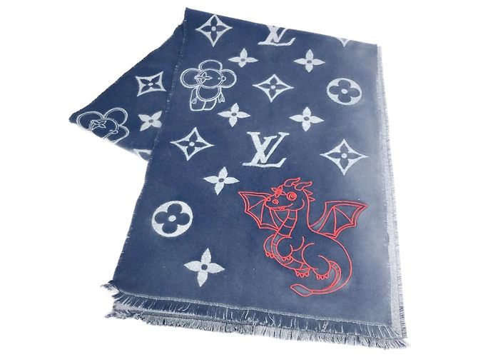 Fransen-Schal Vivienne Dragonne von Louis Vuitton Rot Marineblau